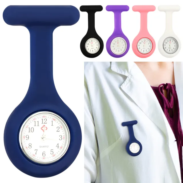 Lapel Watches with Second Hand Silicone Gift Nurse Watch Fob Clip On Nursing