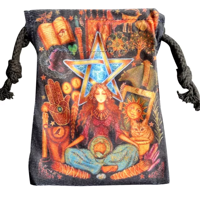 13x18cm Tarot Oracle Cards Storage Bag Double-Sided Printing Composite Velvet