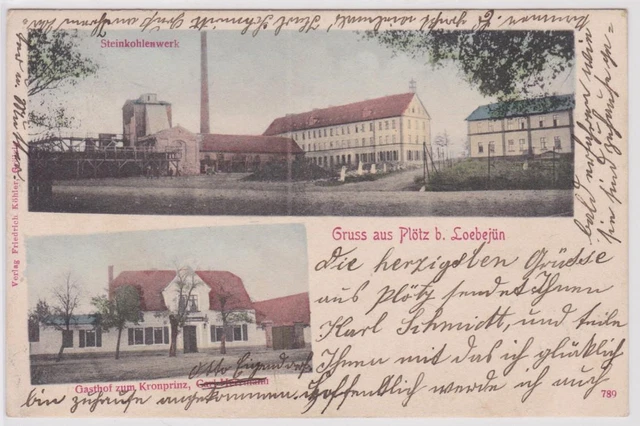 902420 Mehrbild Ak Gruß aus Plötz bei Löbejün Steinkohlenwerk, Gasthof 1908