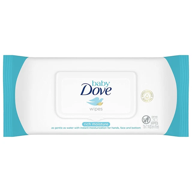 Baby Dove Wipes, Rich Moisture, 30 ct 30 Count (Pack of 1)