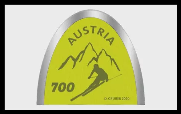 Austria 2020 Inusual Die Corte Ski-Tips Sello Hecho De Plástico y Metal