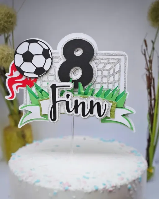 Personalisiert CakeTopper, Kuchendeko Fußball Geburtstag Tortenfigur Birthd tore