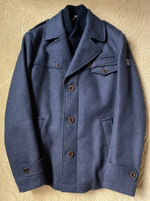 jeg behøver gryde makker BOSS ORANGE BY Hugo Boss Ofanta Pea Coat 40R Wool Navy Blue $180.00 -  PicClick