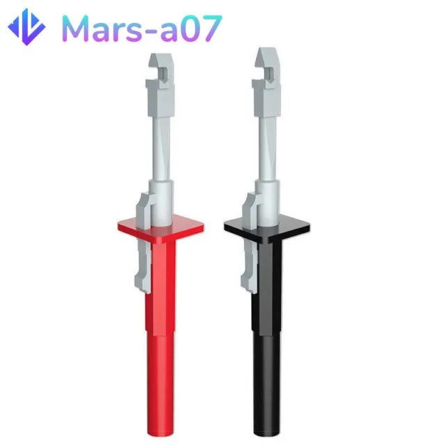 2PCS Safety Insulated Test Hook Clip Bulit-in Spring Sharp Piercing Probes Tool