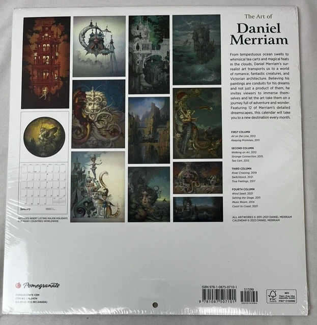 THE ART OF Daniel Merriam 2024 Wall Calendar Whimsical Surrealist