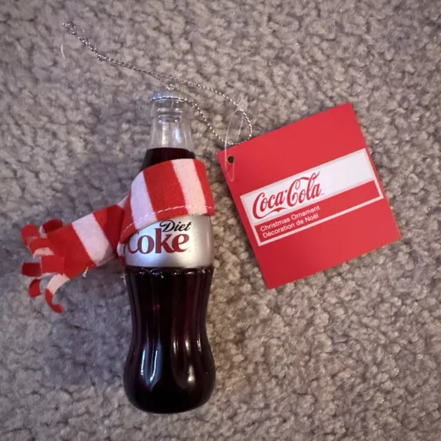 2013 Kurt S. Adler Diet Coke Coca-Cola Bottle Scarf Christmas Ornament 4.5” NWT!