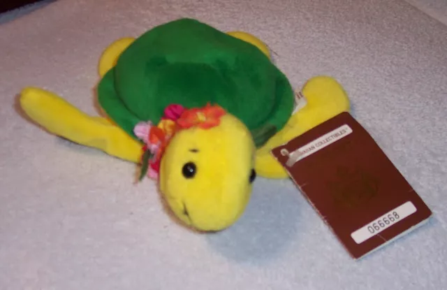 Vintage HAWAIIAN COLLECTIBLE PASSPORT PLUSH BEANIE TURTLE W/ TAG 1998 NWT