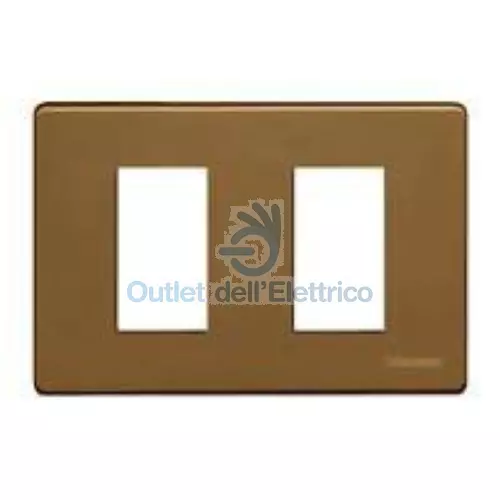 Bticino Plaque 2 Places Bronze 503/2a / Br Magie