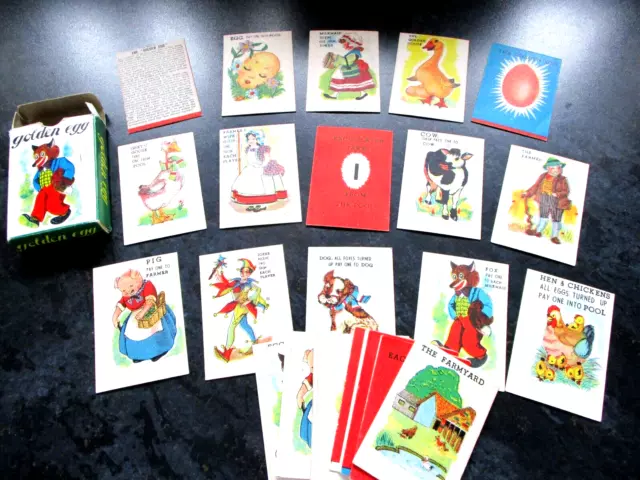 Vintage GOLDEN EGG Children's Card Game 1960s? Family game made in Hong Kong   N