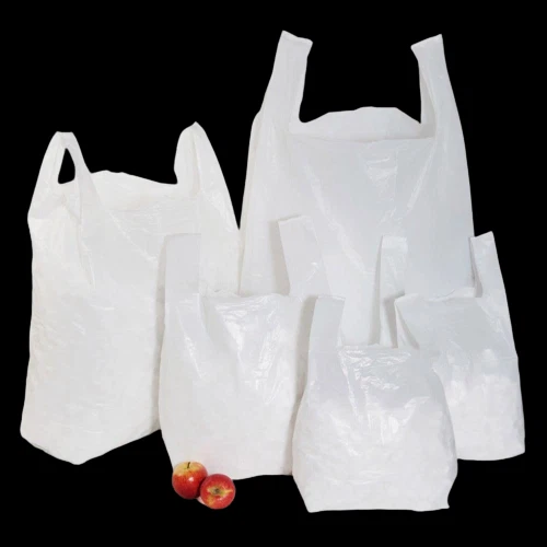 Plastic Vest Carrier Bags White Supermarkets Commercial Shopping Supermarket Bag