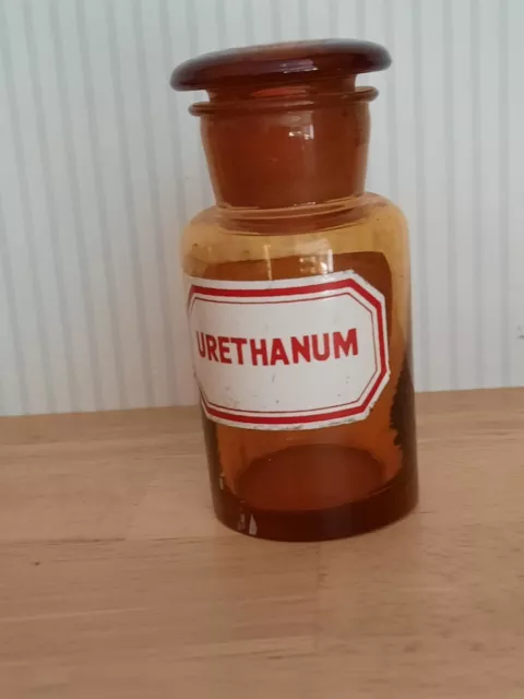 sehr alte Apotheken-Flasche 50 ml Weithals für Festsubstazen mit Schliffstopfen