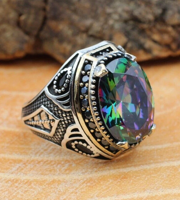 Bague pour homme mystique Bague pour homme faite à la main en argent...