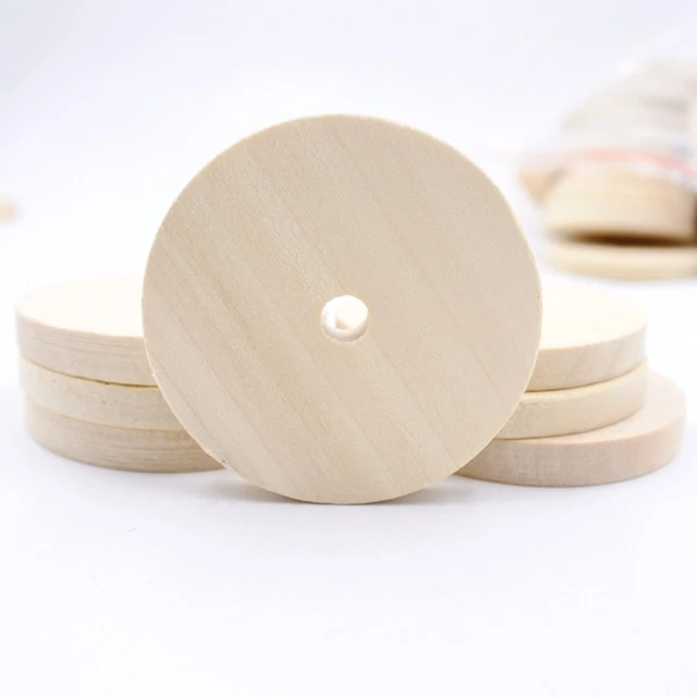 ROUND CRAFT WOOD Pieces Natural Rounds Log Slices for Crafts Unfinished ...