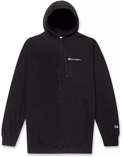 NWT DEFECT Champion Mens Pullover Logo Hoodie Lightweight Black Size XL $65 Y115