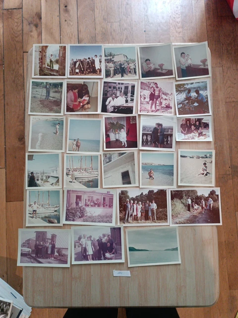 Lot De 27 Photos Anciennes Couleur – Tirages Originaux France 1940-1990