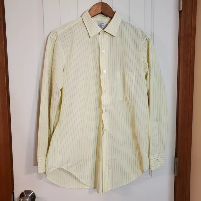 Vintage Arrow Dectolene Perma Iron Mens Long Sleeve Oxford Stripes Size 15-32