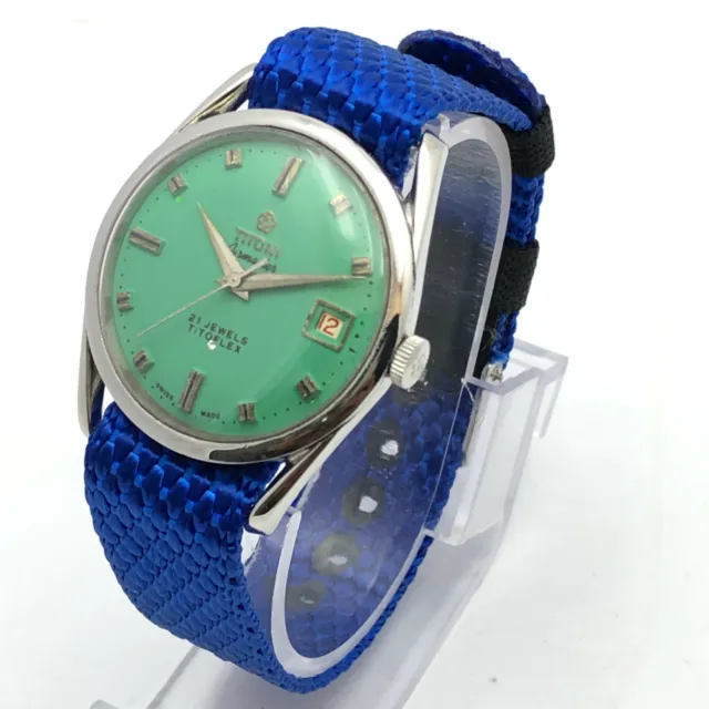 Vintage Titoni Airmaster Date Titoflex 34mm 21-Jewels Wrist Watch B4209