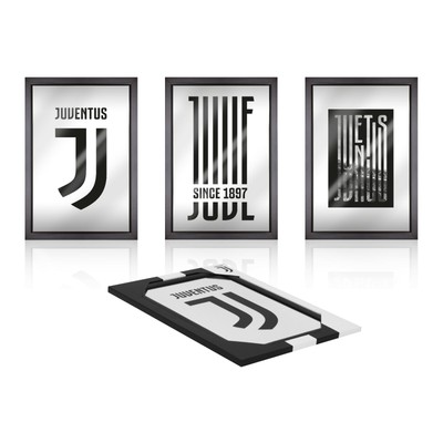 Altro Juventus Specchio con Logo Cornice Nera Originale Seven AI19 