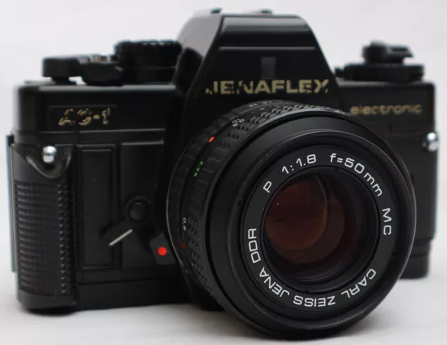 Praktica Jenaflex AC-1 Electronics 35mm Film Camera + Carl Zeiss f/1.8 50mm Lens