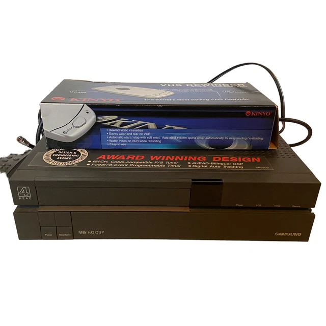 VTG SAMSUNG VCR Player VR5602 4 Head Tape Player W/ Remote & Kinyo VHS