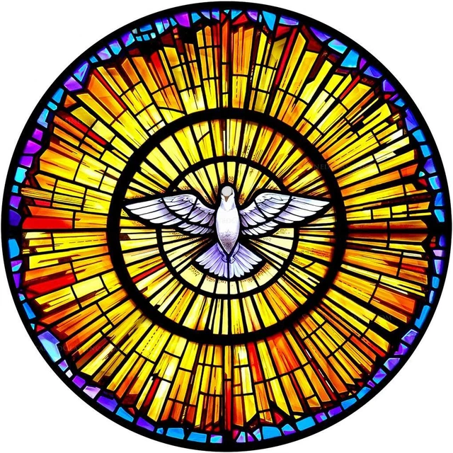 Stained Glass Dove 3D Window View Decal WALL STICKER Home Decor Art Mural Peace
