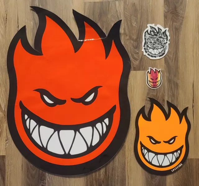 Spitfire Skateboard Wheels Bighead Flame Sticker Pack Small To Extra Large Sizes