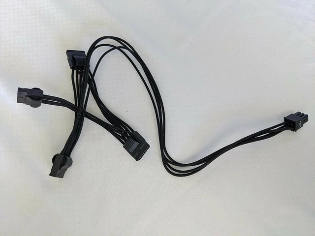 BRAIDED PCIe 6Pin to 4 IDE Molex Modular Power Cable for Corsair CX850M RM850X