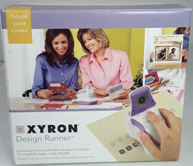 XYRON Design Runner Handheld Cordless Printer 24139 Machine Dock Cartridge Disc
