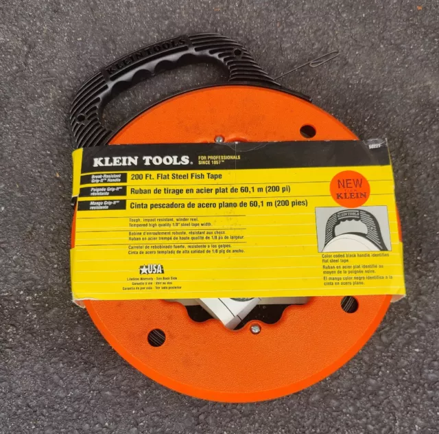 Brand New NOS Old Stock KLEIN TOOLS 50221 Steel  Fish Tape 200’ ft USA Made