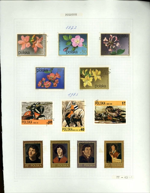 Poland 1972-1973 Album Page Of Stamps #V20364
