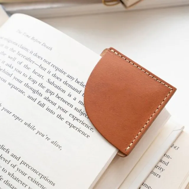 PU Leather Elegant Corner Page Marker Reading Marker Bookmarks Teacher Gift-