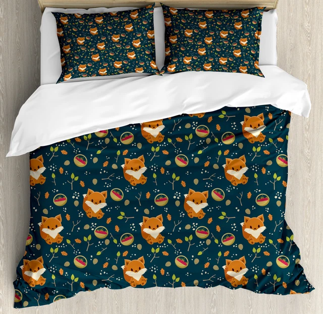 Cono de pino Juego de Funda Nórdica Fox Cesta de frambuesa