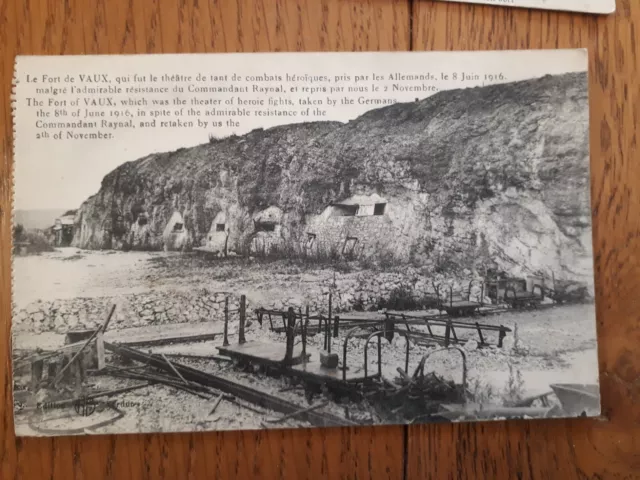 CPA Postcard Original Military Photo ww1 War 14 18 Fort Bilingual Vouchers