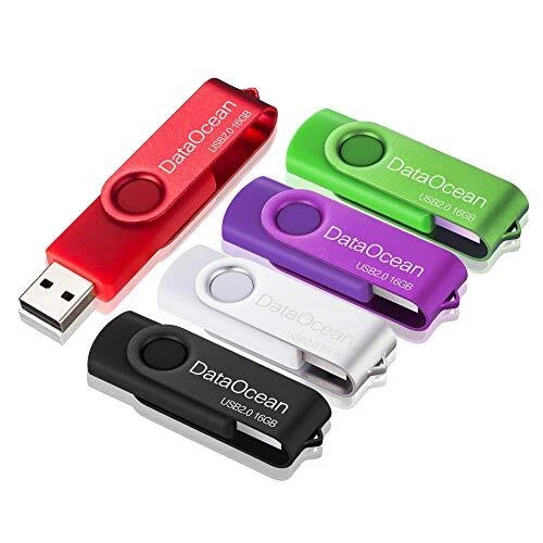 DataOcean USB 16 Go Lot de 5 Clé USB 2.0 Mémoire Stick Flash Drive Stockage R...