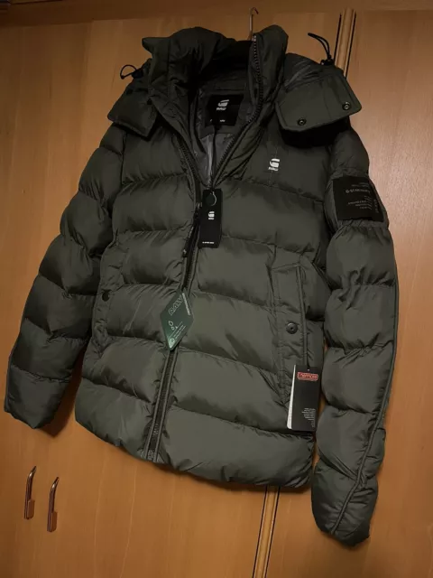 G-Star Winterjacke Neu mit Etikett Herren M Grün Khaki Kapuze Dick New