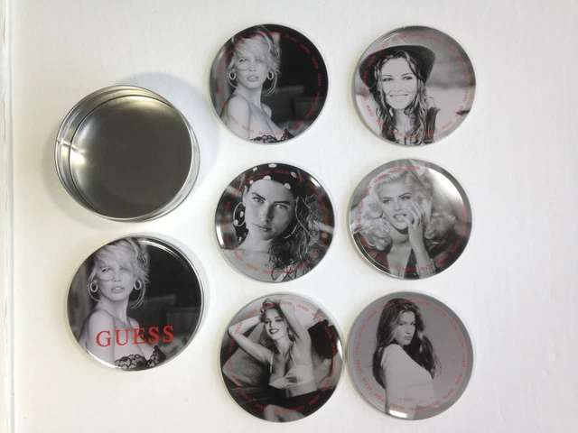 Guess Jeans 6 Coaster Set Collectible Supermodels Anna Nicole Smith RARE Vintage