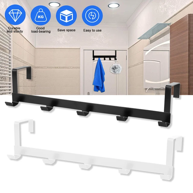 5 HOOKS OVER Behind The Door Hanger Clothes Towel Metal Rack Organizer