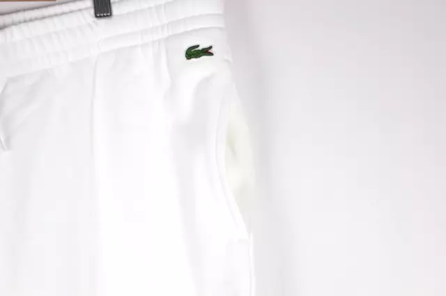 Lacoste Men's 1927 Badge Brushed Fleece Shorts White GH8891 51 3