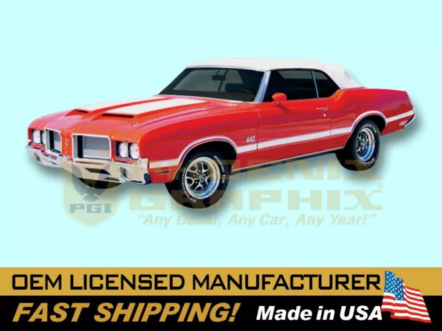 1970 1971 1972 Oldsmobile Cutlass 442 VINYL Decals & Stripes Kit