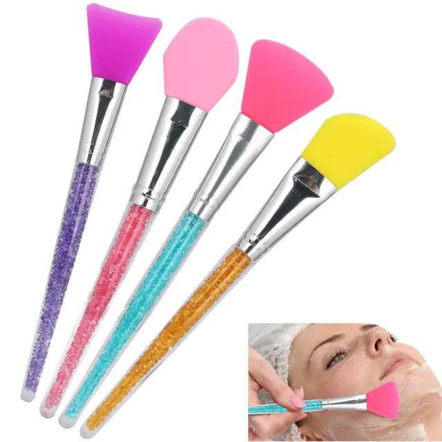 4pcs Face Mask Brush Facial Mud Mixing Silicone Makeup Brush Applicator Face GF0