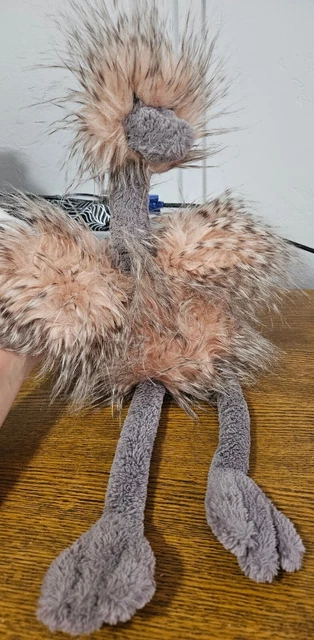 Jellycat Odette Ostrich 20" Soft Plush Stuffed Toy Animal NWT Pink Gray Bird