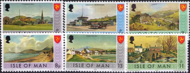 ISLE OF MAN, 1975, landmarks, SC #52-59   COMPLETE SET OF 6, VF, MNH