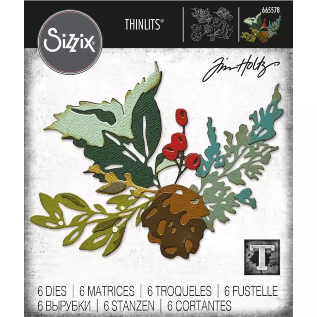 Sizzix Thinlits Stanzer Set 6tlg. - Weihnachtliche Pinselstriche #2 by Tim Holtz