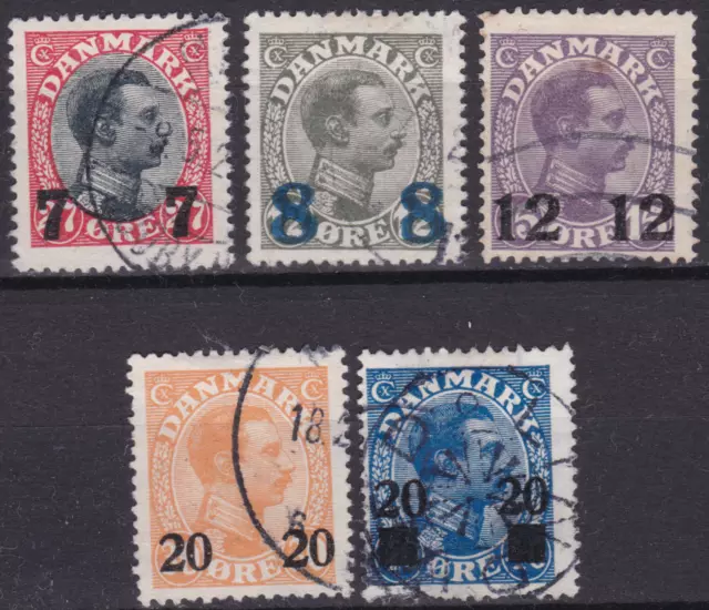 Denmark 1921-27 Fa 171,173-176 Used