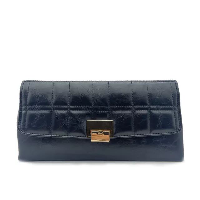 Womens Designer Style Faux Leather Clutch Bag Ladies Evening Party Handbag Purse