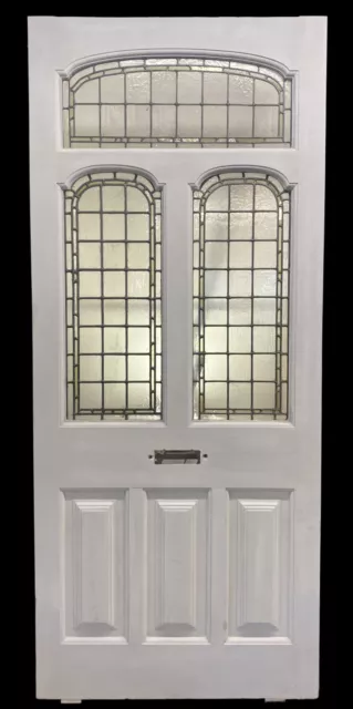 Large Edwardian Front Door Period Stained Glass Old Reclaimed Antique Lead Wood