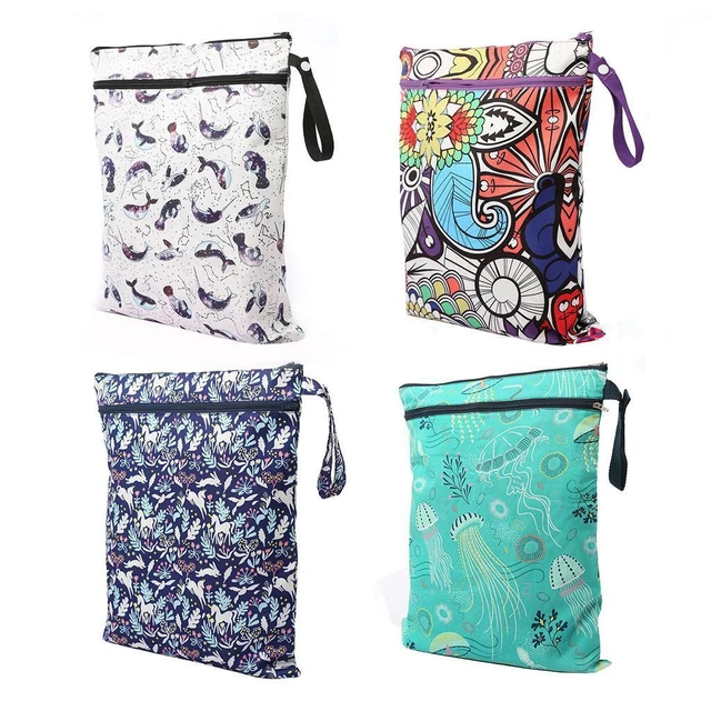 Waterproof Zipper Baby  Infant Nappy Storage Diaper Bag Nappy wet and