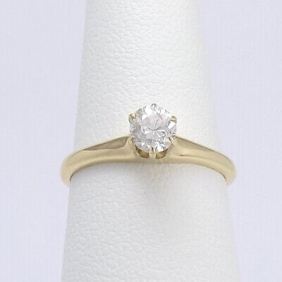 Victorian 14k Gold Old European Cut Diamond Solitaire Engagement Ring