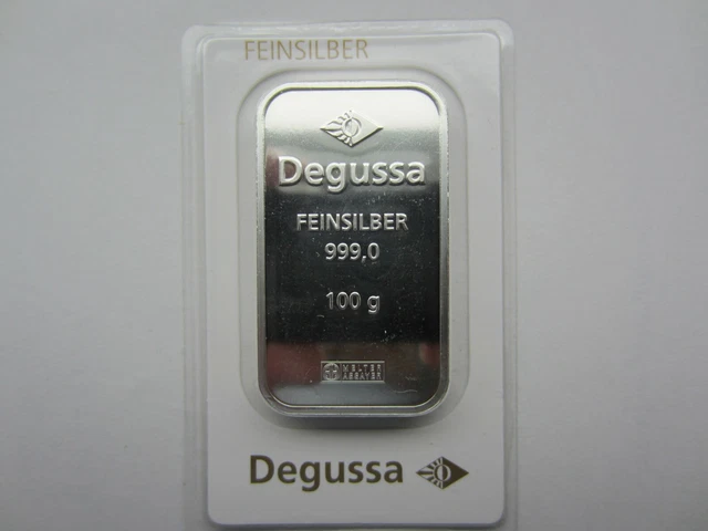 Degussa 100 Gramm Silber 999,0 Feinsilber