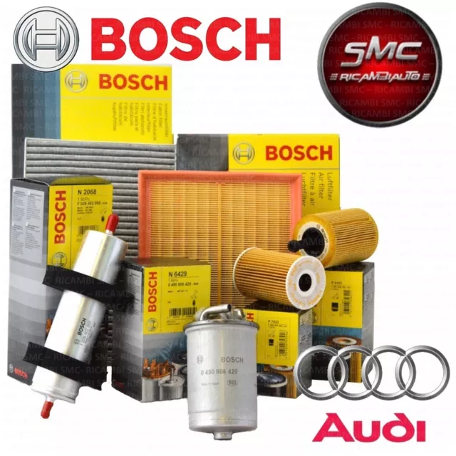 Kit tagliando 4 FILTRI BOSCH AUDI A4 B7 2.0 TDI dal 2004 al 2008 BRE